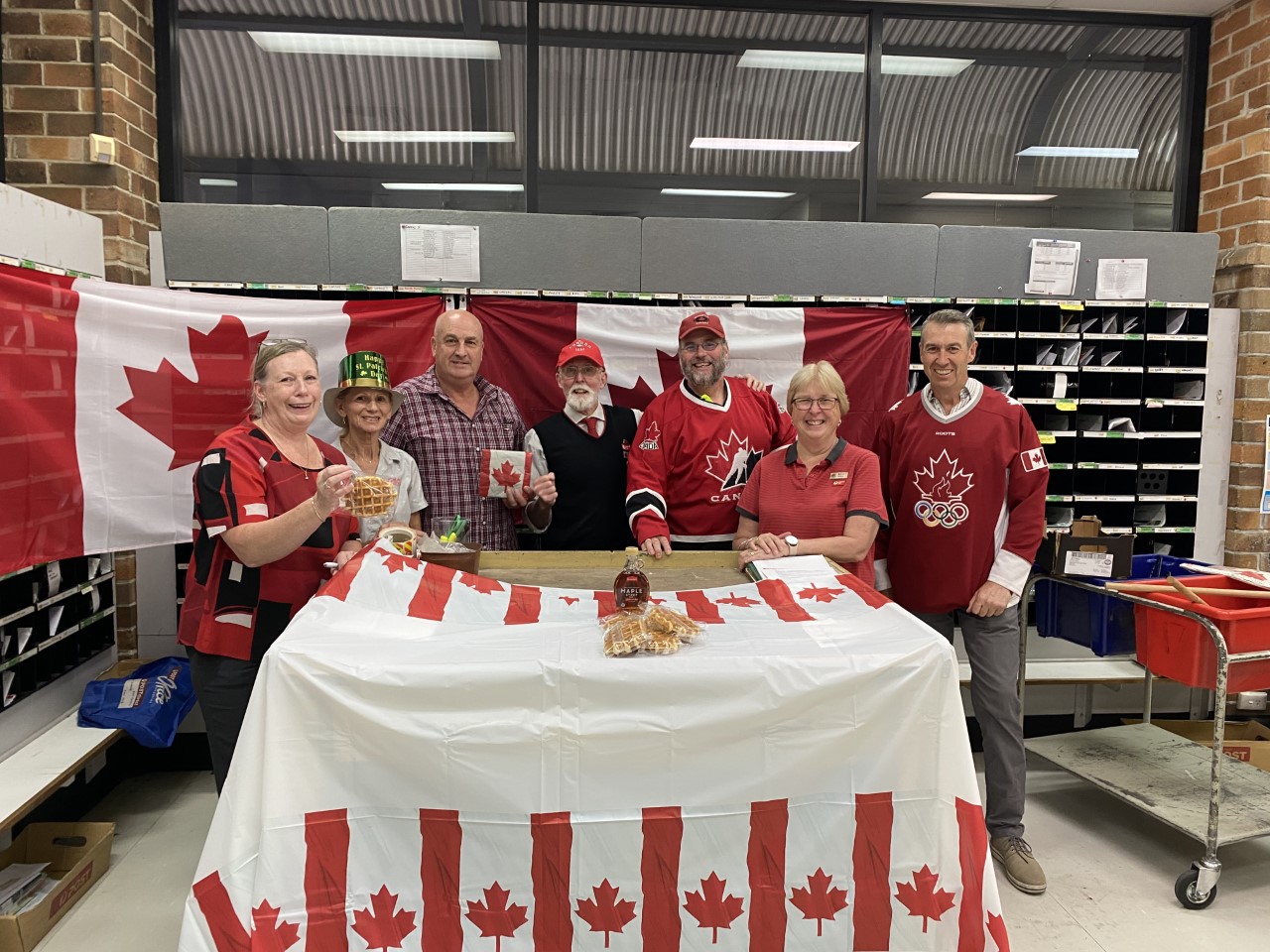 Bowral team eating waffles and icecream for breakfast this Harmony Week
